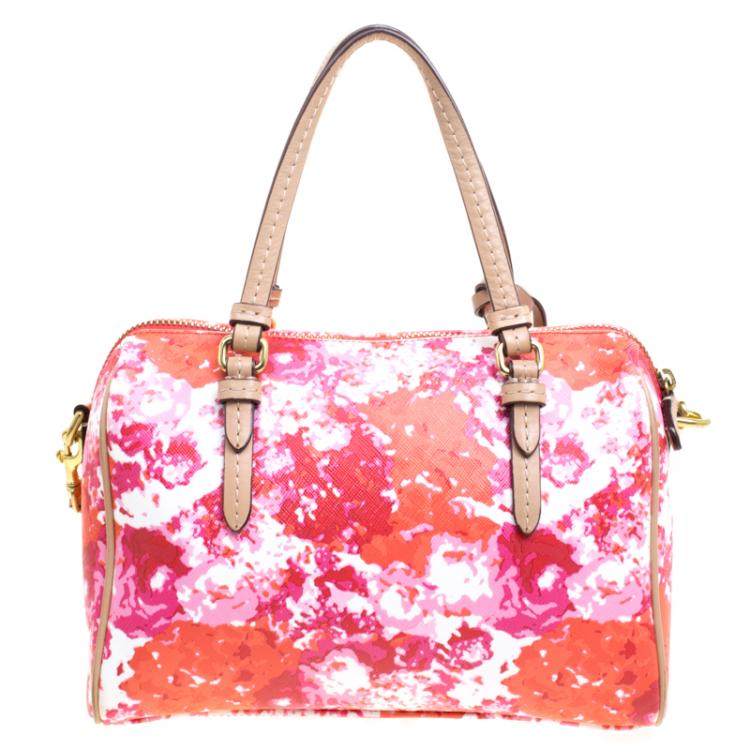 Pre Owned Coach Multicolor Floral Print Coated Canvas Mini Bennett Satchel