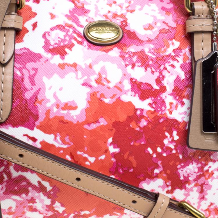 Pre Owned Coach Multicolor Floral Print Coated Canvas Mini Bennett Satchel