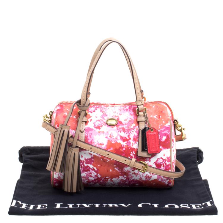Pre Owned Coach Multicolor Floral Print Coated Canvas Mini Bennett Satchel