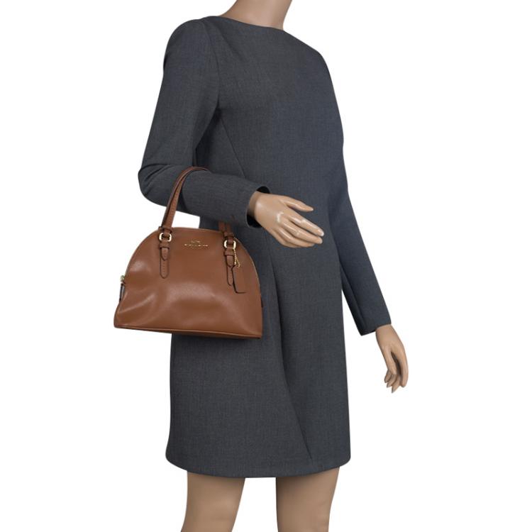 Pre Owned Coach Brown Leatehr Small Peyton Satchel