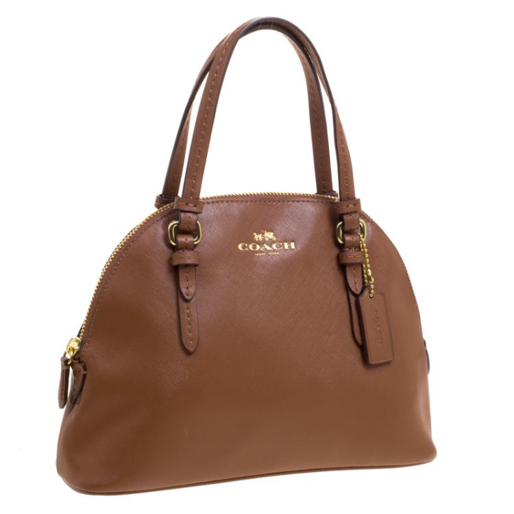 Pre Owned Coach Brown Leatehr Small Peyton Satchel