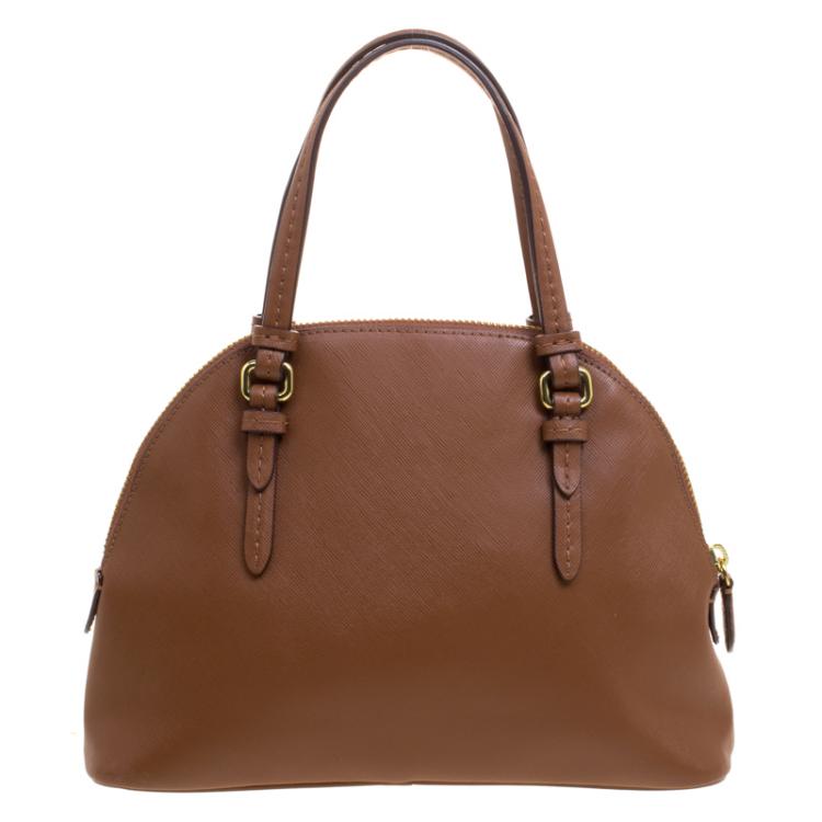 Pre Owned Coach Brown Leatehr Small Peyton Satchel