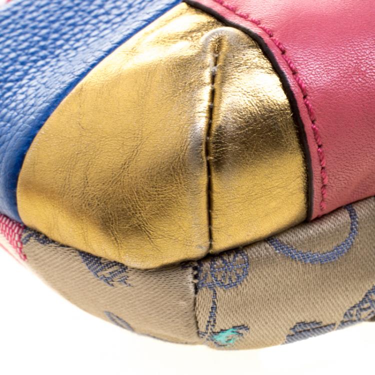 Pre Owned Coach Multicolor Leather and Fabric Patchwork Crossbody Bag