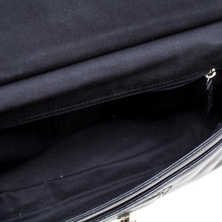 Pre Owned Coach Black Leather Turnlock Shoulder Bag