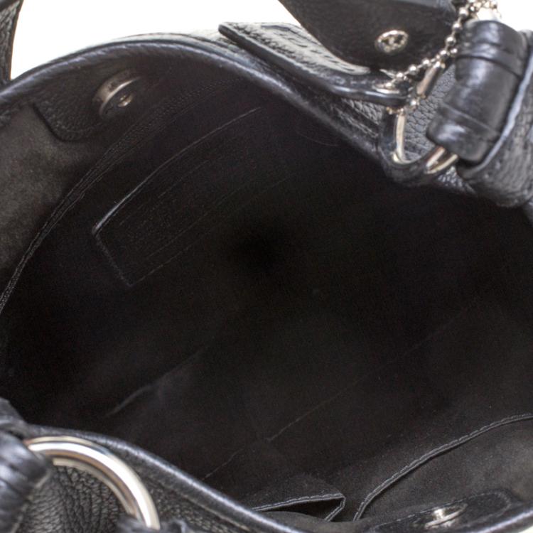 Pre Owned Coach Black Leather Turnlock Crossbody Bag