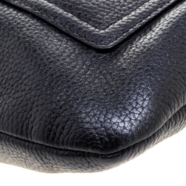 Pre Owned Coach Black Leather Turnlock Crossbody Bag