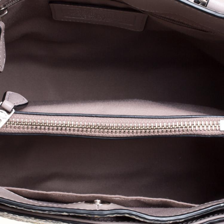 Pre Owned Coach Multicolor Python Embossed Leather Convertible Tote