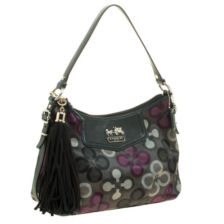 Pre Owned Coach Multicolor Satin Shoulder Bag