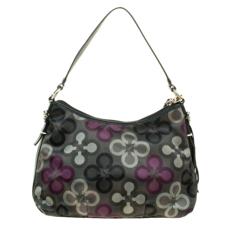 Pre Owned Coach Multicolor Satin Shoulder Bag