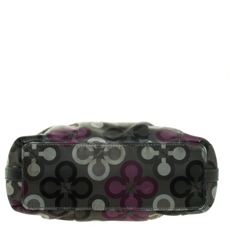 Pre Owned Coach Multicolor Satin Shoulder Bag
