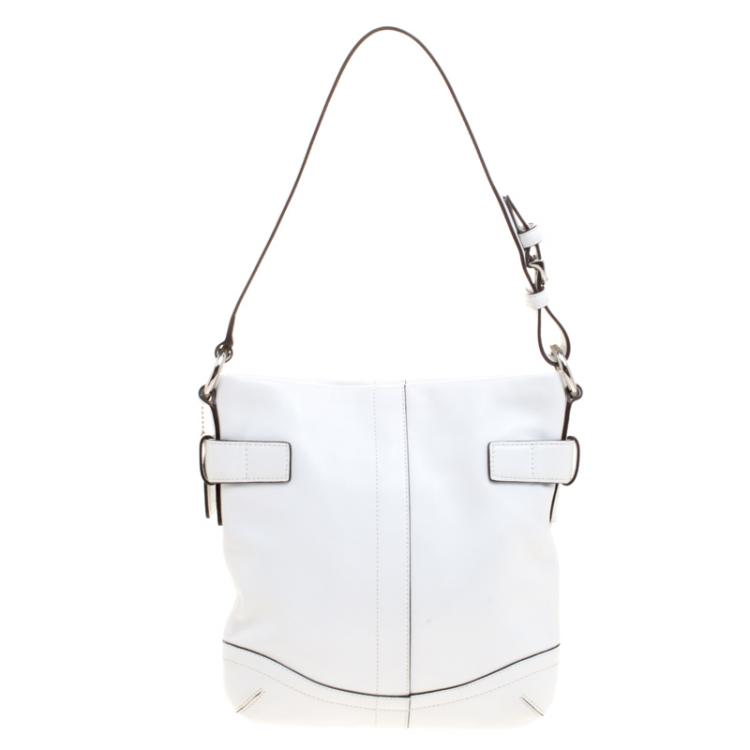 Pre Owned Coach White Leather Hobo