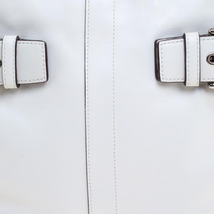 Pre Owned Coach White Leather Hobo