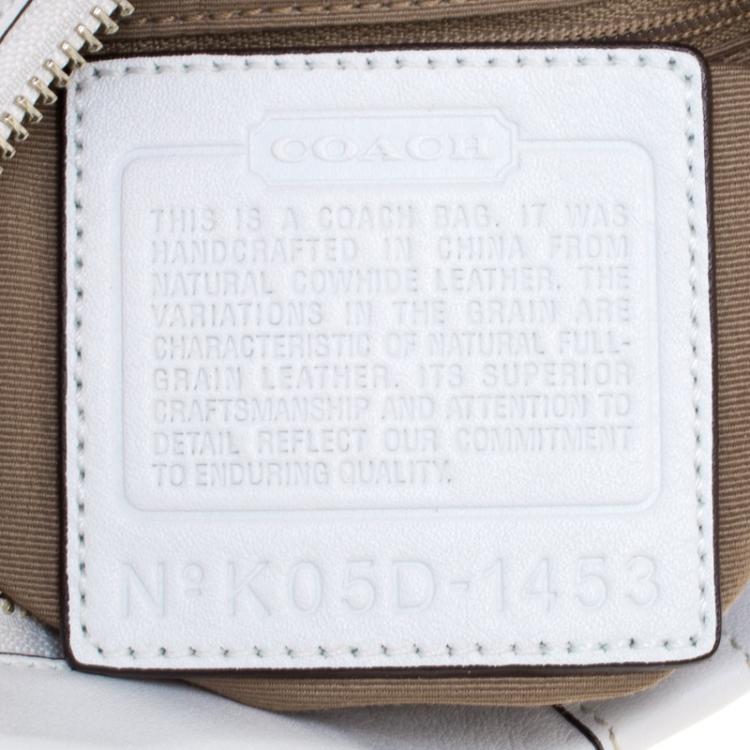 Pre Owned Coach White Leather Hobo