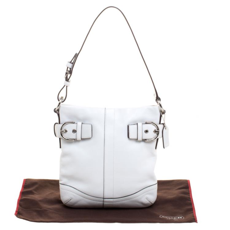 Pre Owned Coach White Leather Hobo