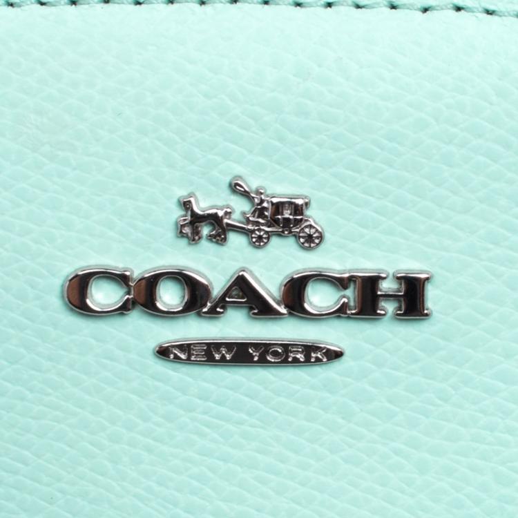 Pre Owned Coach Mint Green Leather Stanton Top Handle Bag