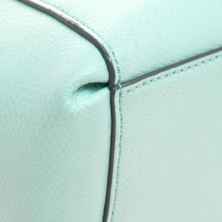 Pre Owned Coach Mint Green Leather Stanton Top Handle Bag