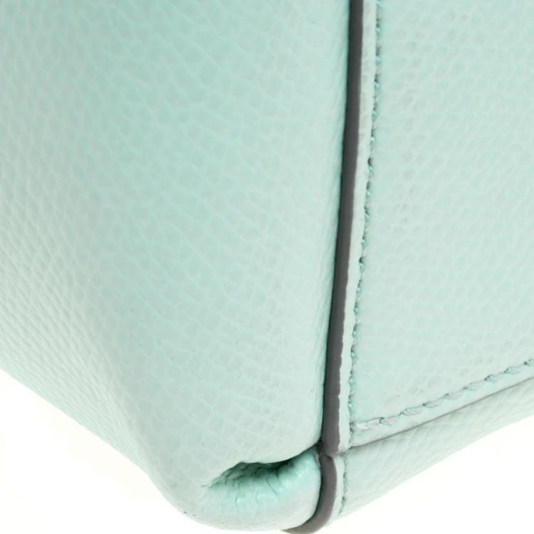 Pre Owned Coach Mint Green Leather Stanton Top Handle Bag