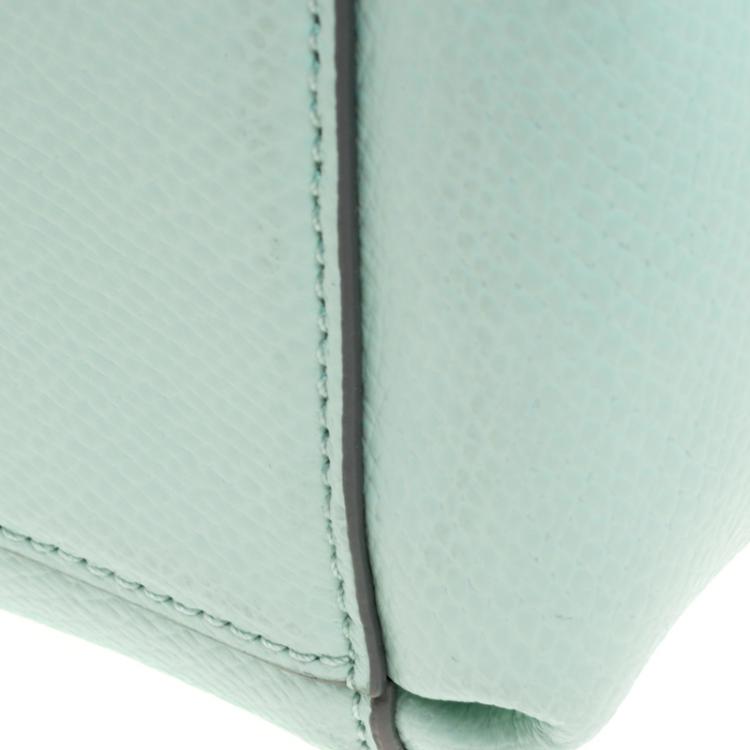 Pre Owned Coach Mint Green Leather Stanton Top Handle Bag