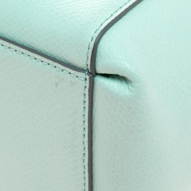 Pre Owned Coach Mint Green Leather Stanton Top Handle Bag