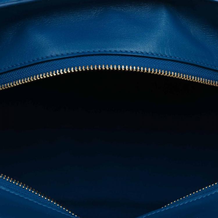 Pre Owned Coach Blue Leather Swagger Carryall Top Handle Bag
