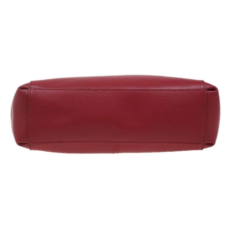 Pre Owned Coach Red Leather Stanton Top Handle Bag