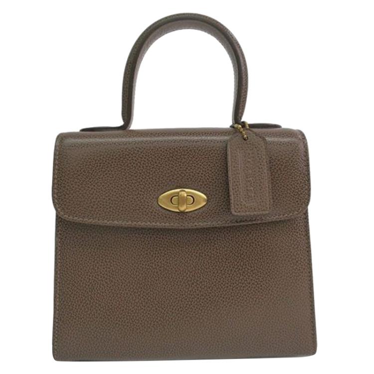 Pre Owned Coach Brown Leather Top handle satchel 