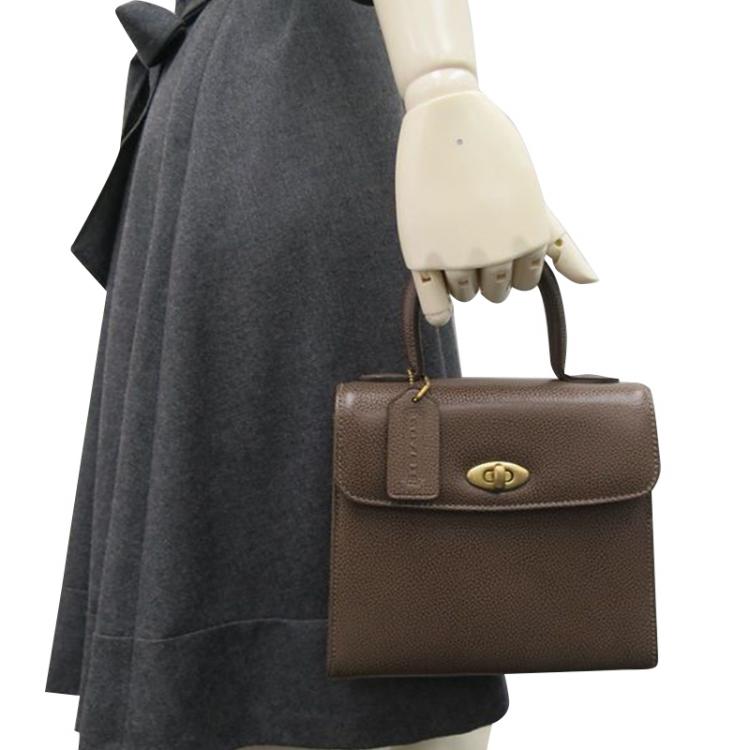 Pre Owned Coach Brown Leather Top handle satchel 