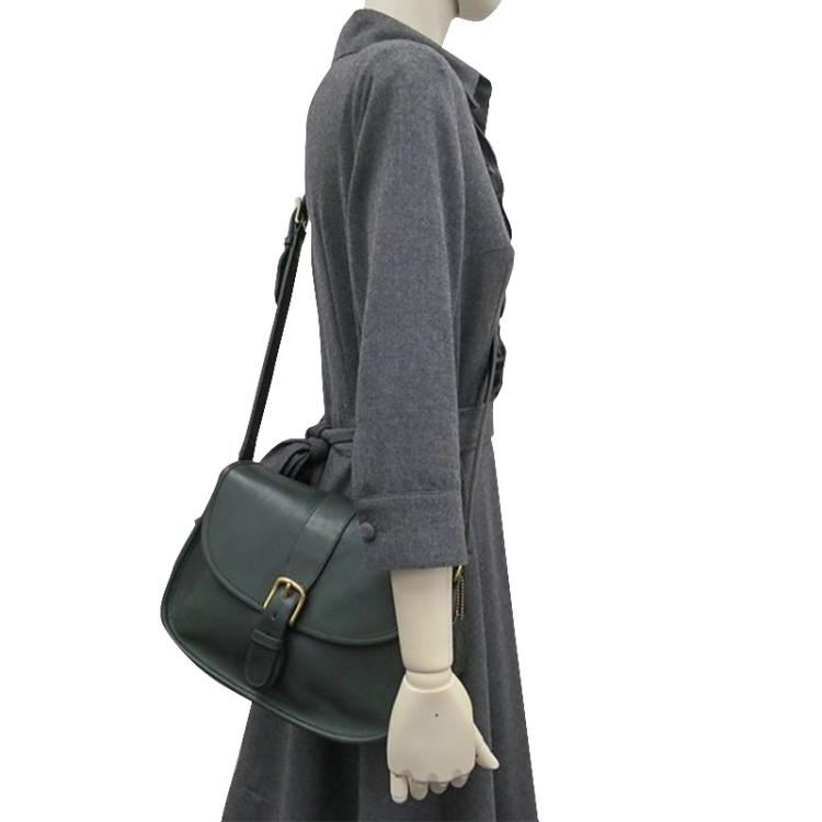 Pre Owned Coach Black Leather Saddle Shoulder Bag 