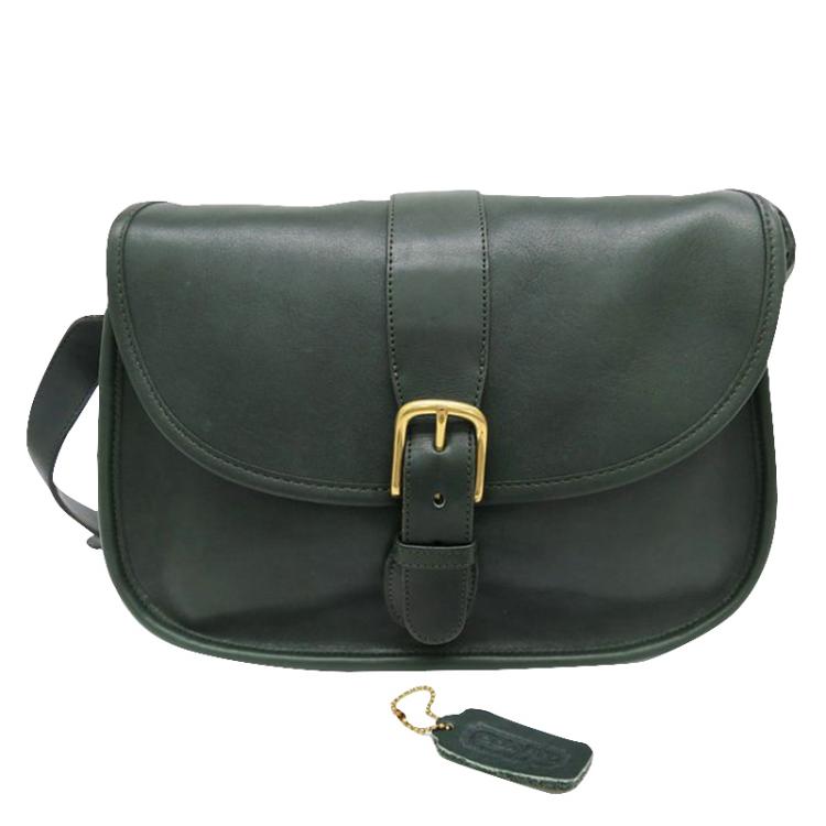Pre Owned Coach Black Leather Saddle Shoulder Bag 