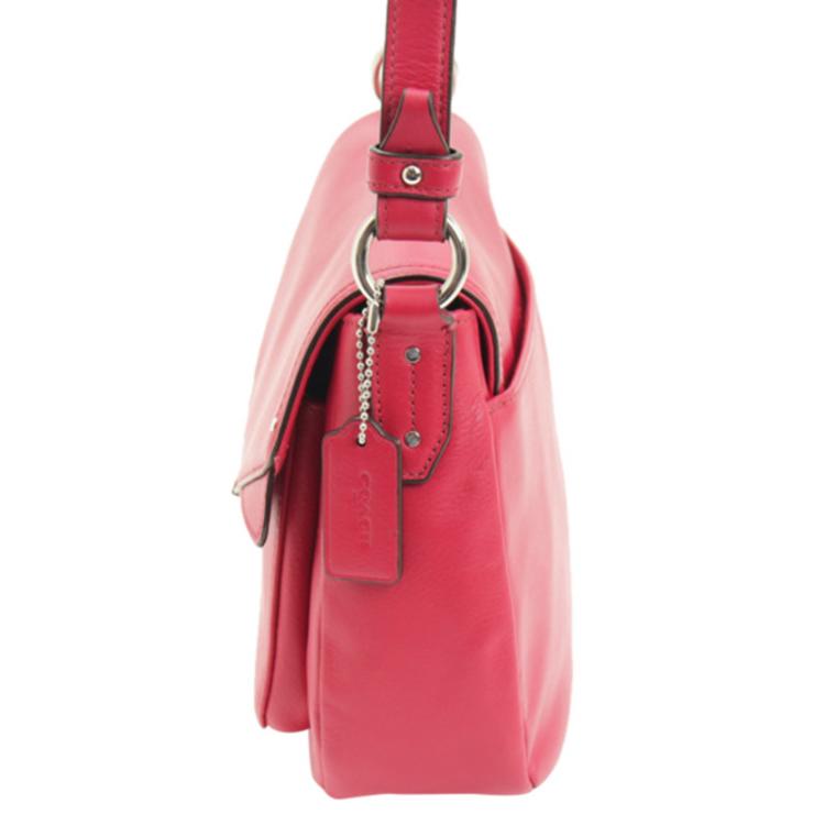 Pre Owned Coach Pink Leather Shoulder Bag