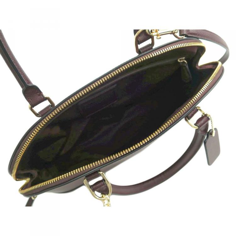 مملوكة مسبقًا Coach Bordeaux Leather Sierra Dome Satchel Bag