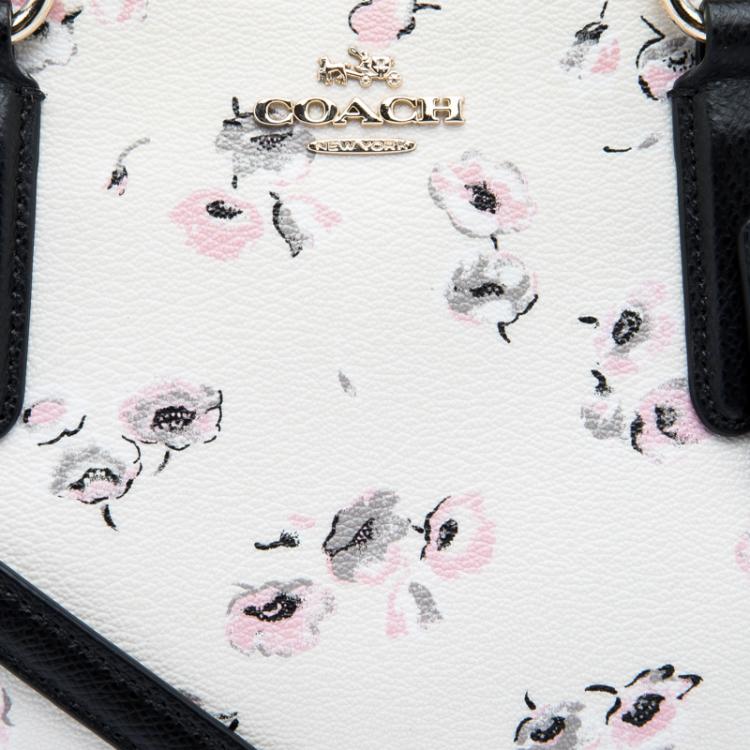 Pre Owned Coach White Wildflower Print Coated Canvas Mini Christie Carryall Bag
