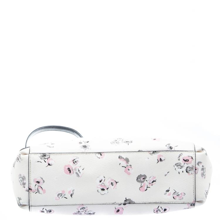 Pre Owned Coach White Wildflower Print Coated Canvas Mini Christie Carryall Bag
