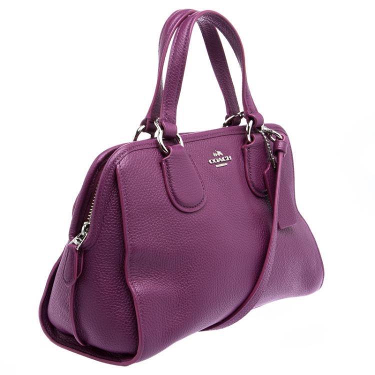 Pre Owned Coach Plum Grain Leather Mini Nolita Satchel