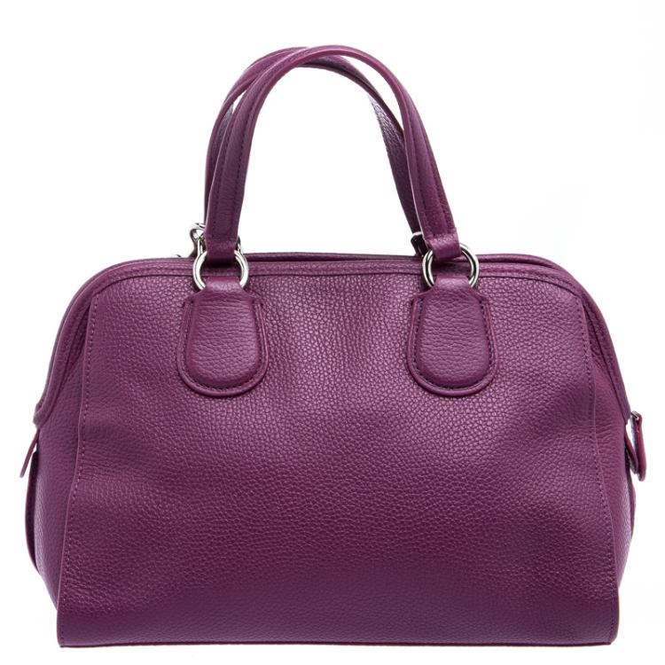 Pre Owned Coach Plum Grain Leather Mini Nolita Satchel