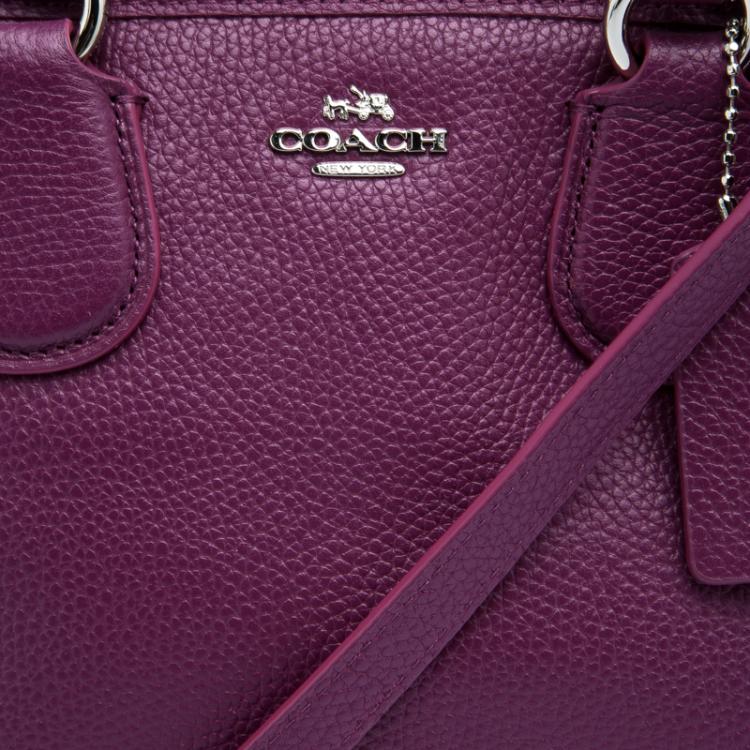 Pre Owned Coach Plum Grain Leather Mini Nolita Satchel