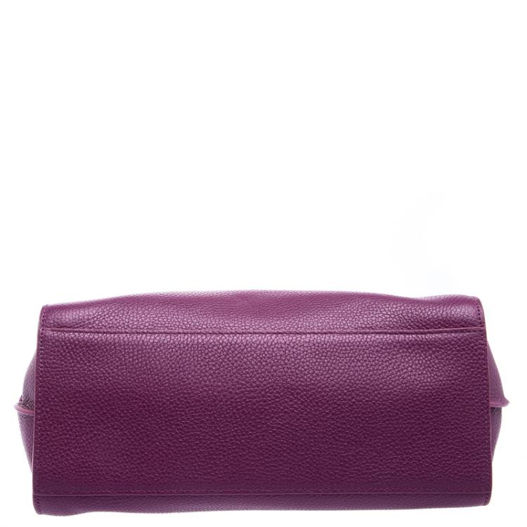 Pre Owned Coach Plum Grain Leather Mini Nolita Satchel