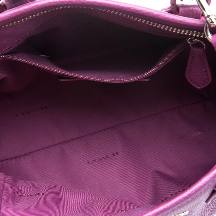 Pre Owned Coach Plum Grain Leather Mini Nolita Satchel
