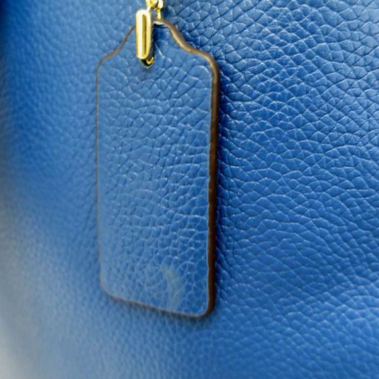 Pre Owned Coach Blue Refined Pebble Leather Turnlock Tie Rucksack Backpack