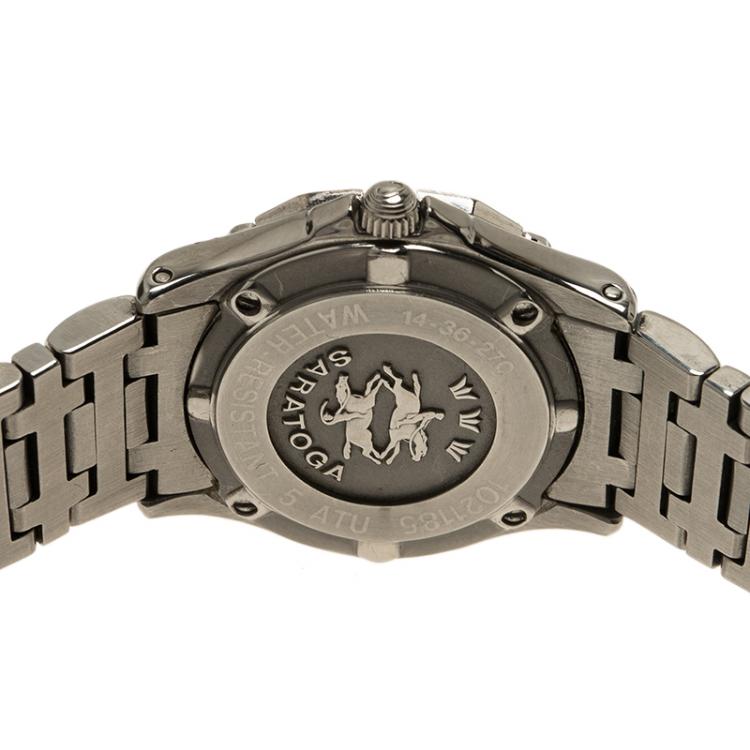 Pre Owned Concord Silver Stainless Steel Diamond Saratoga Women's Wristwatch 24MM