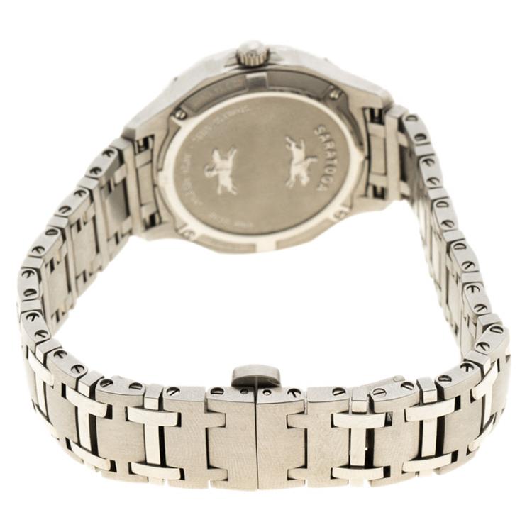 Pre Owned Concord Mother of Pearl Diamond & Stainless Steel Saratoga Women's Wristwatch 31MM