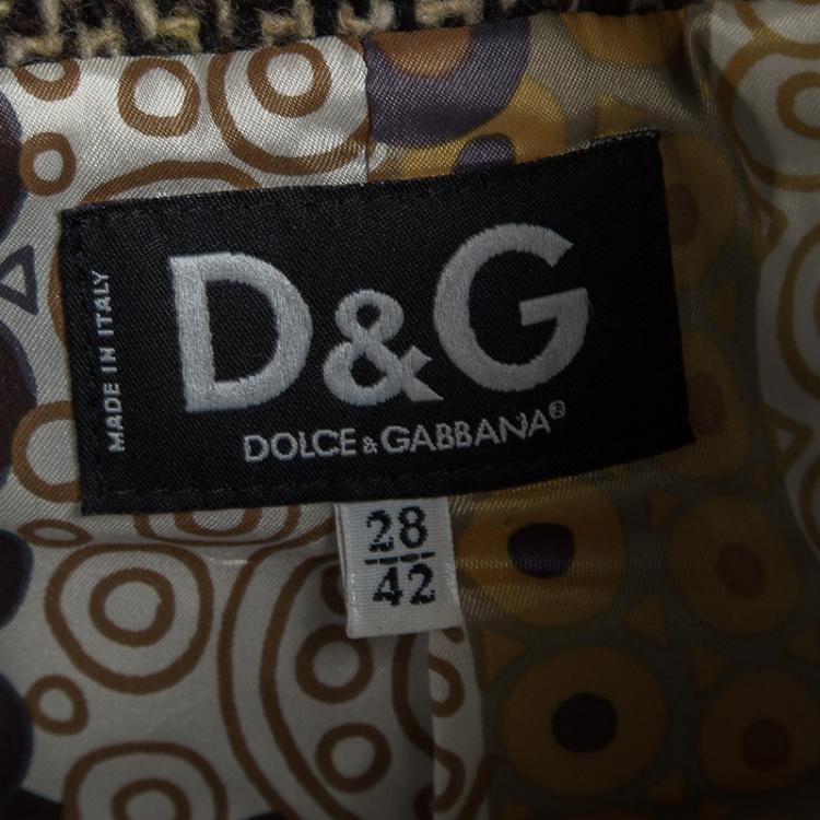Pre Owned D&G Multicolor Tweed and Denim Blazer M
