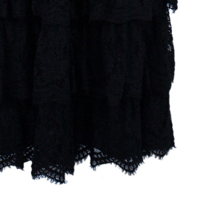 Pre Owned D and G Ruffle Tiered Lace Maxi Gown S