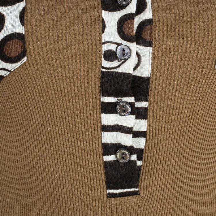 Pre Owned D&G Brown Knit Top S