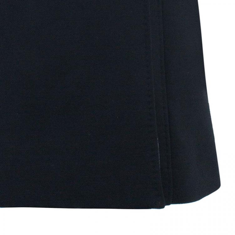 Pre Owned D and G Black Leather And Fur Trimming Coat S