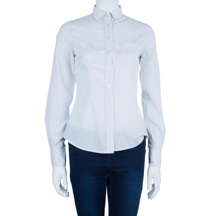 Pre Owned D&G Cotton Striped Button Down Shirt S