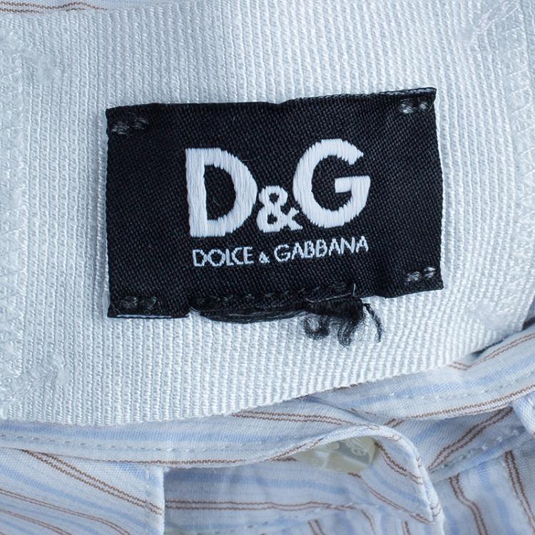 Pre Owned D&G Cotton Striped Button Down Shirt S