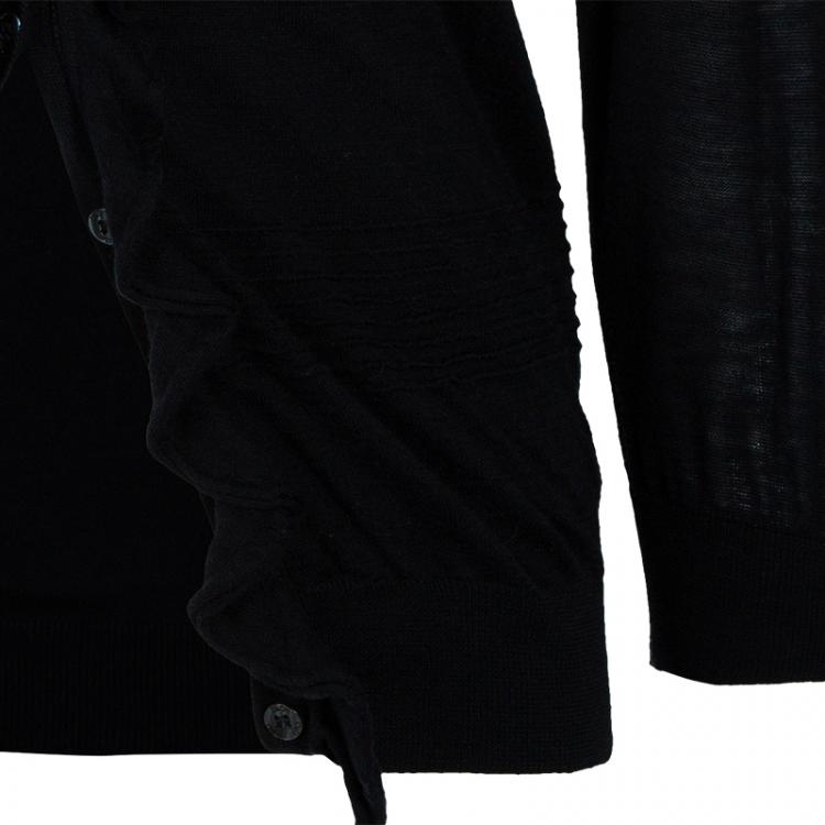 Pre Owned D&G Black Ruffle Detail Cardigan M