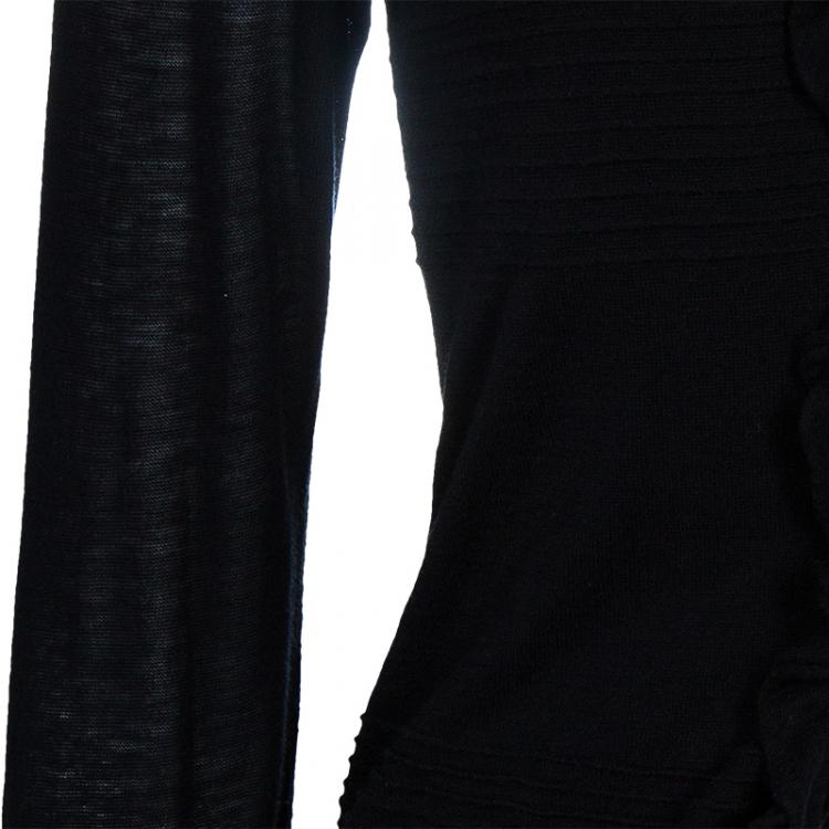 Pre Owned D&G Black Ruffle Detail Cardigan M