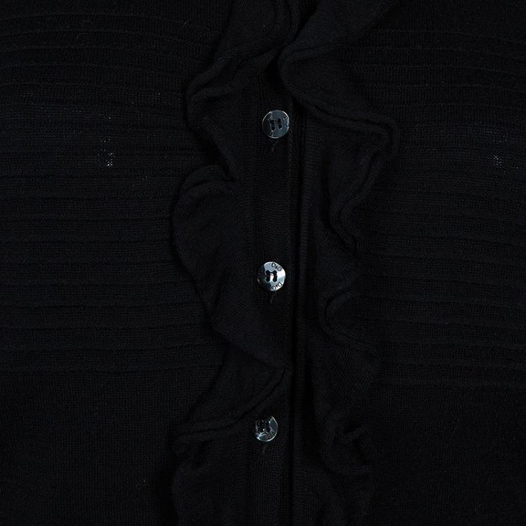 Pre Owned D&G Black Ruffle Detail Cardigan M